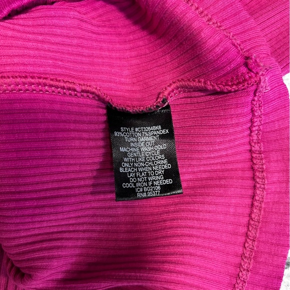 Anthropologie Sanctuary Fuchsia Ribbed Knit Fitted 3/4 Sleeve Blouse Size XS - Picture 4 of 4